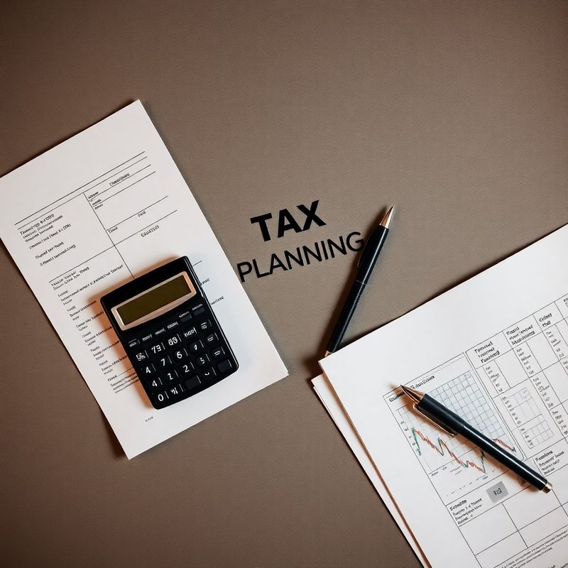 Documente de planificare fiscală, calculator și pix pe un birou modern